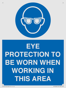 MP10264: EYE PROTECTION TO BE WORN WHEN WORKING IN THIS AREA