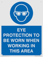 MP10264: EYE PROTECTION TO BE WORN WHEN WORKING IN THIS AREA