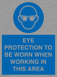 MP10264: EYE PROTECTION TO BE WORN WHEN WORKING IN THIS AREA