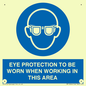 MP10264: EYE PROTECTION TO BE WORN WHEN WORKING IN THIS AREA