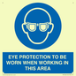 MP10264: EYE PROTECTION TO BE WORN WHEN WORKING IN THIS AREA