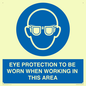 MP10264: EYE PROTECTION TO BE WORN WHEN WORKING IN THIS AREA
