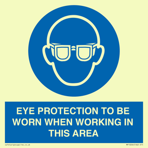 MP10264: EYE PROTECTION TO BE WORN WHEN WORKING IN THIS AREA