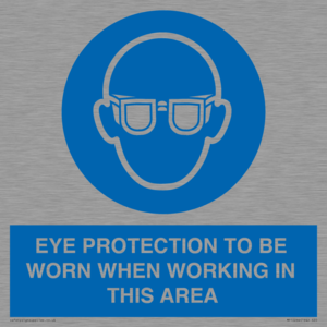 MP10264: EYE PROTECTION TO BE WORN WHEN WORKING IN THIS AREA