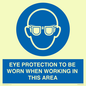 MP10264: EYE PROTECTION TO BE WORN WHEN WORKING IN THIS AREA