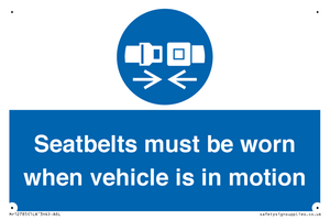 MP12785: Seatbelts must be worn when vehicle is in motion