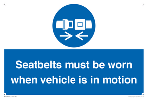 MP12785: Seatbelts must be worn when vehicle is in motion