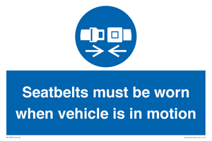 MP12785: Seatbelts must be worn when vehicle is in motion