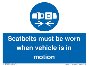 MP12785: Seatbelts must be worn when vehicle is in motion