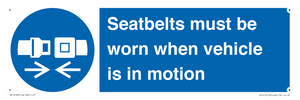 MP12785: Seatbelts must be worn when vehicle is in motion