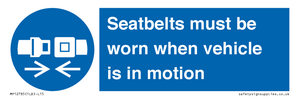 MP12785: Seatbelts must be worn when vehicle is in motion