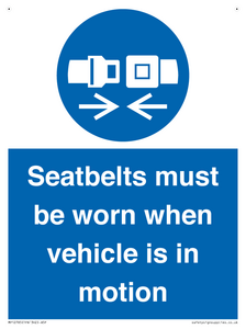 MP12785: Seatbelts must be worn when vehicle is in motion