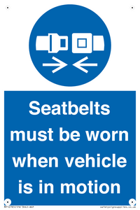 MP12785: Seatbelts must be worn when vehicle is in motion