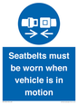 MP12785: Seatbelts must be worn when vehicle is in motion