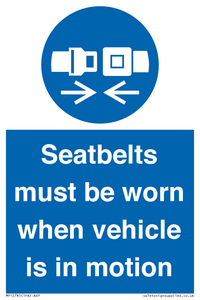 MP12785: Seatbelts must be worn when vehicle is in motion