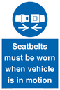 MP12785: Seatbelts must be worn when vehicle is in motion