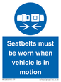 MP12785: Seatbelts must be worn when vehicle is in motion