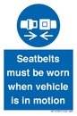 MP12785: Seatbelts must be worn when vehicle is in motion