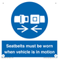 MP12785: Seatbelts must be worn when vehicle is in motion
