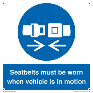 MP12785: Seatbelts must be worn when vehicle is in motion