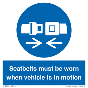 MP12785: Seatbelts must be worn when vehicle is in motion