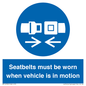 MP12785: Seatbelts must be worn when vehicle is in motion