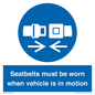 MP12785: Seatbelts must be worn when vehicle is in motion
