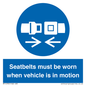 MP12785: Seatbelts must be worn when vehicle is in motion