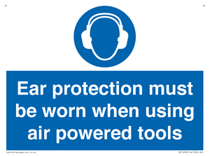 MP14953: Ear protection must be worn when using air powered tools