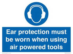 MP14953: Ear protection must be worn when using air powered tools