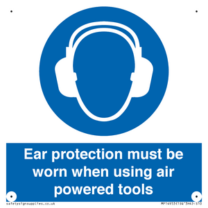 MP14953: Ear protection must be worn when using air powered tools