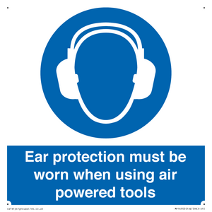 MP14953: Ear protection must be worn when using air powered tools