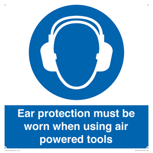 MP14953: Ear protection must be worn when using air powered tools
