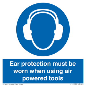 MP14953: Ear protection must be worn when using air powered tools