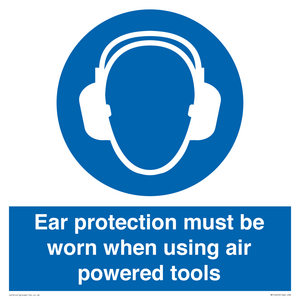 MP14953: Ear protection must be worn when using air powered tools