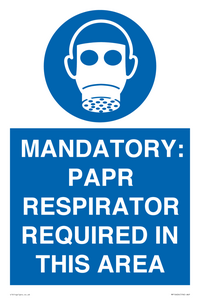 MP16404: MANDATORY: PAPR RESPIRATOR REQUIRED IN THIS AREA