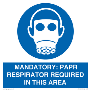 MP16404: MANDATORY: PAPR RESPIRATOR REQUIRED IN THIS AREA