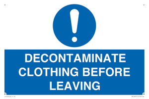 MP16429: DECONTAMINATE CLOTHING BEFORE LEAVING