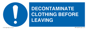 MP16429: DECONTAMINATE CLOTHING BEFORE LEAVING