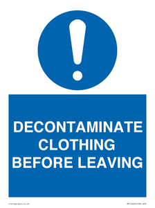 MP16429: DECONTAMINATE CLOTHING BEFORE LEAVING