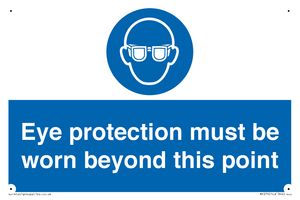MP279: eye protection must be worn beyond this point