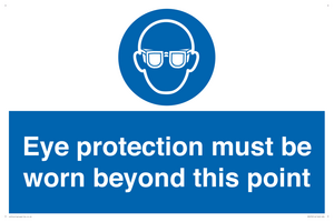 MP279: eye protection must be worn beyond this point