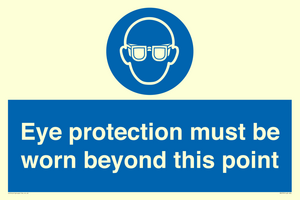 MP279: eye protection must be worn beyond this point