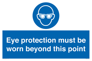MP279: eye protection must be worn beyond this point