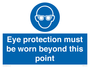 MP279: eye protection must be worn beyond this point