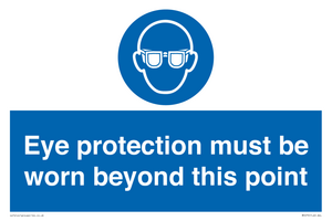 MP279: eye protection must be worn beyond this point