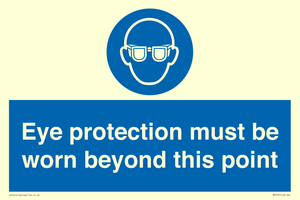 MP279: eye protection must be worn beyond this point