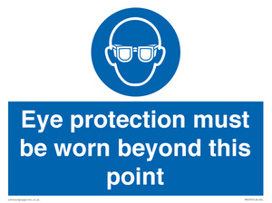 MP279: eye protection must be worn beyond this point