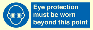 MP279: eye protection must be worn beyond this point