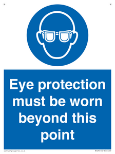 MP279: eye protection must be worn beyond this point